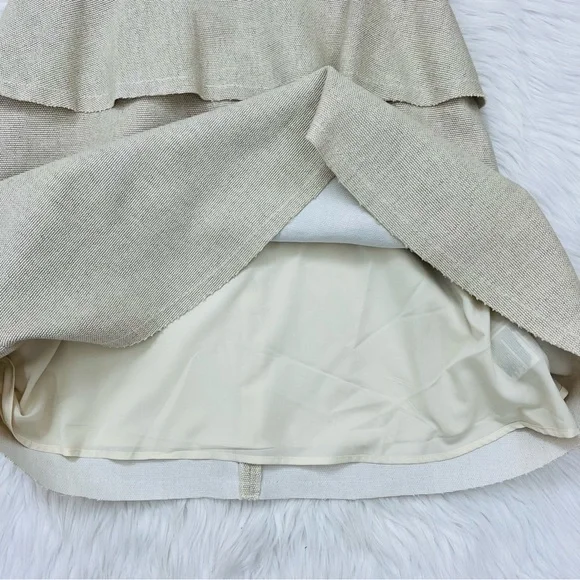 Banana Republic Linen Cotton Peplum Dress Oatmeal Color Size 10 - Picture 5 of 12